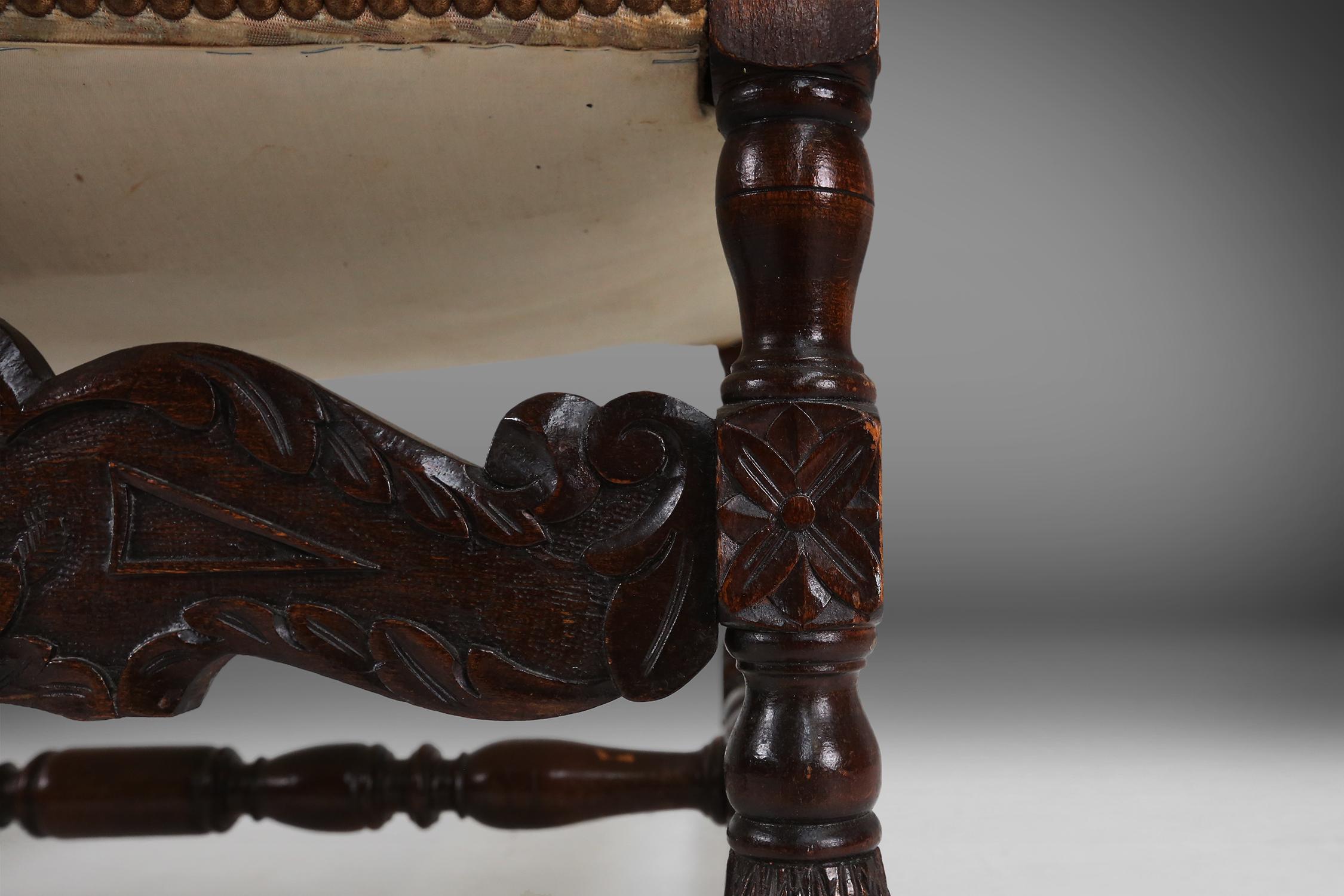 Fauteuil trône du 19e siècle de style Renaissance en vente 2