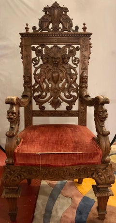 19th Century Throne Chair Manner or Herter Brothers