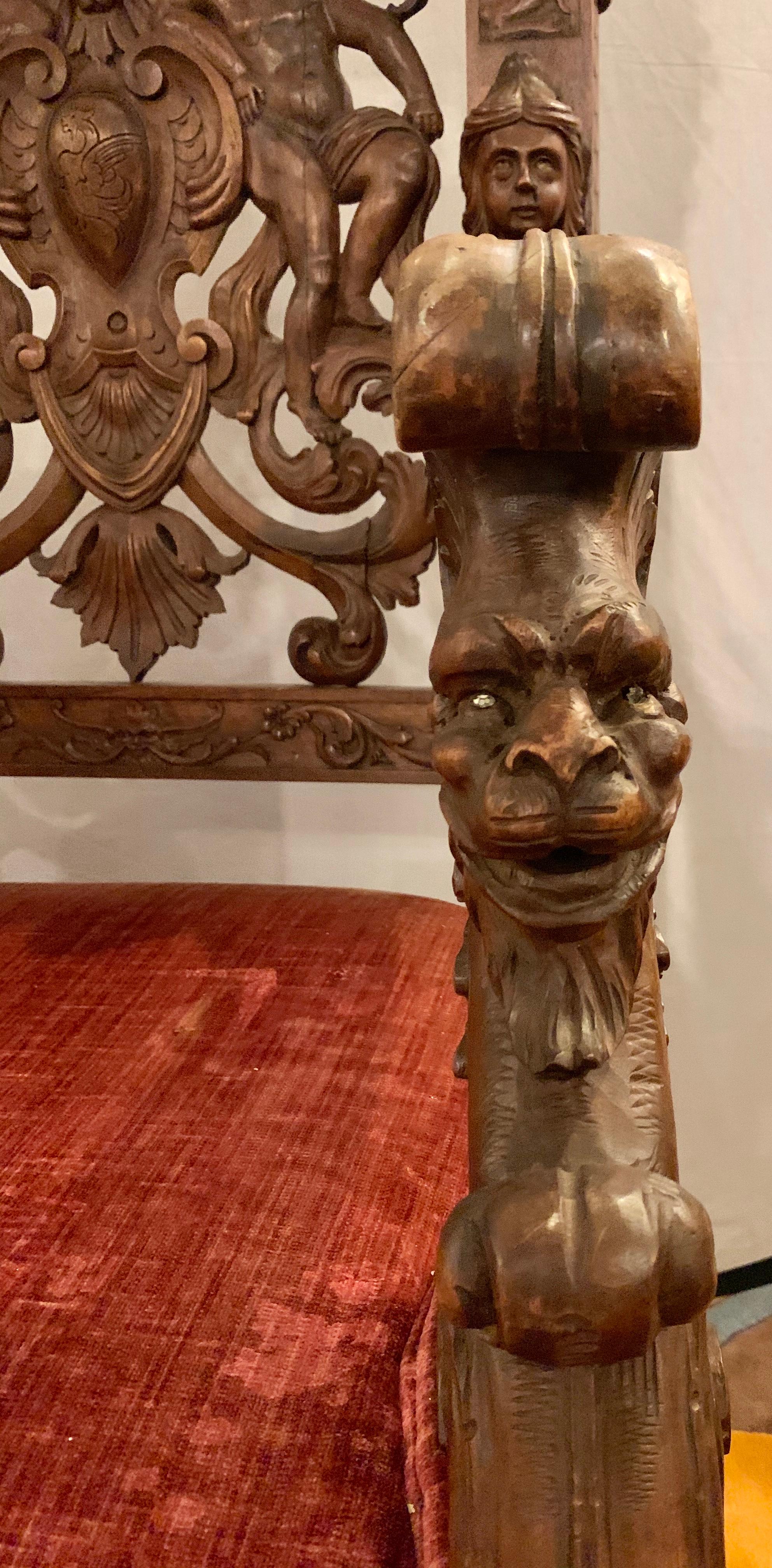 19th Century Throne Chair Manner or Herter Brothers In Good Condition In Manhasset, NY