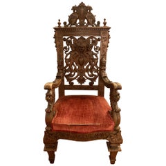 19th Century Throne Chair Manner or Herter Brothers