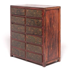 19th Century Tibetan 12 Drawer Dragon Cabinet