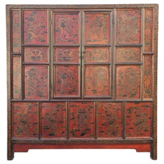 19th Century Tibetan Hand Painted Cabinet