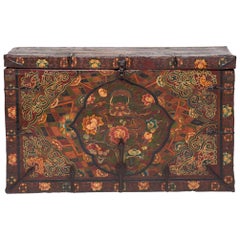 Antique 19th Century Tibetan Monk's Trunk