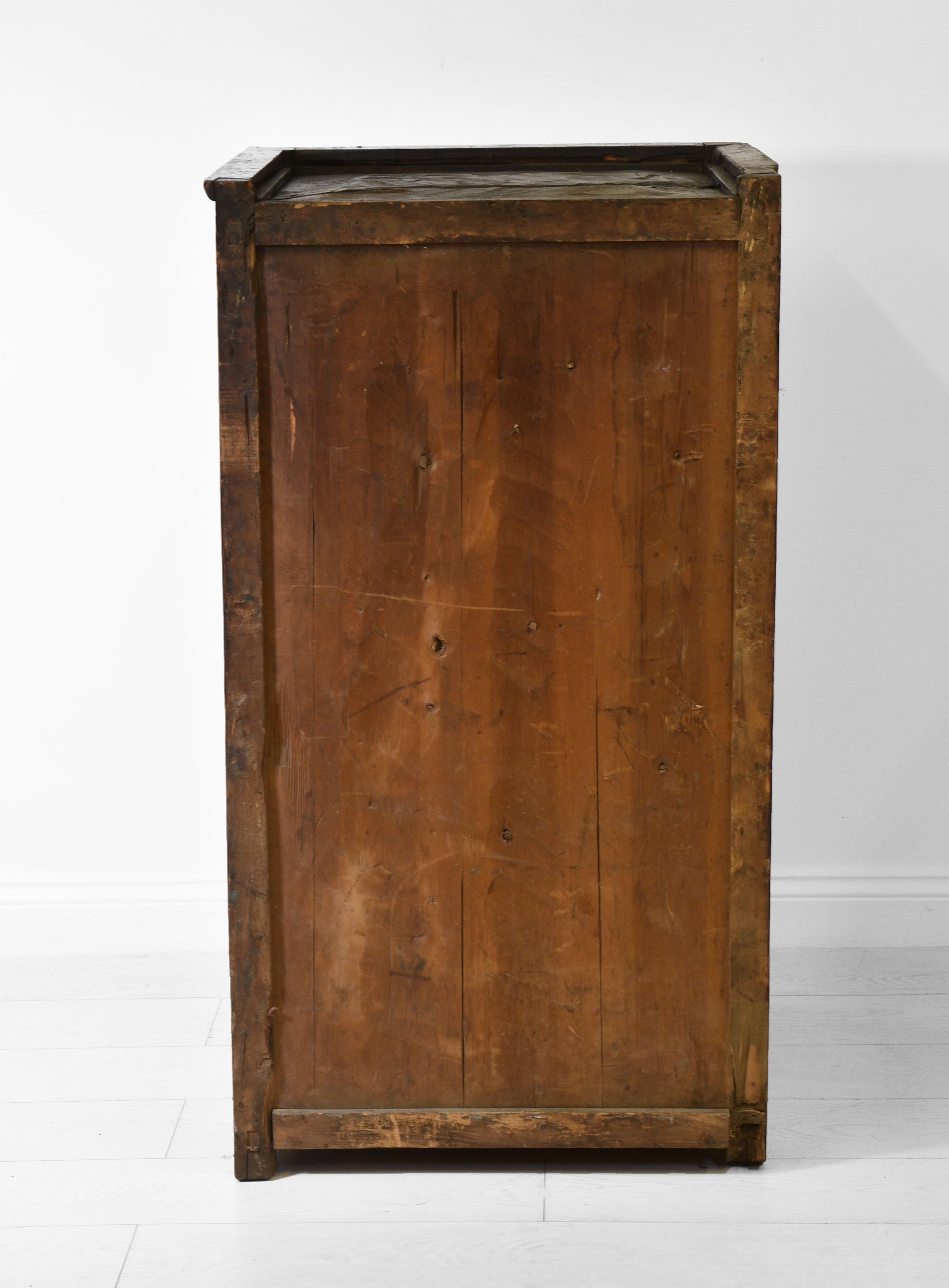 19th Century Tibetan Painted Red Cupboard Cabinet For Sale 6