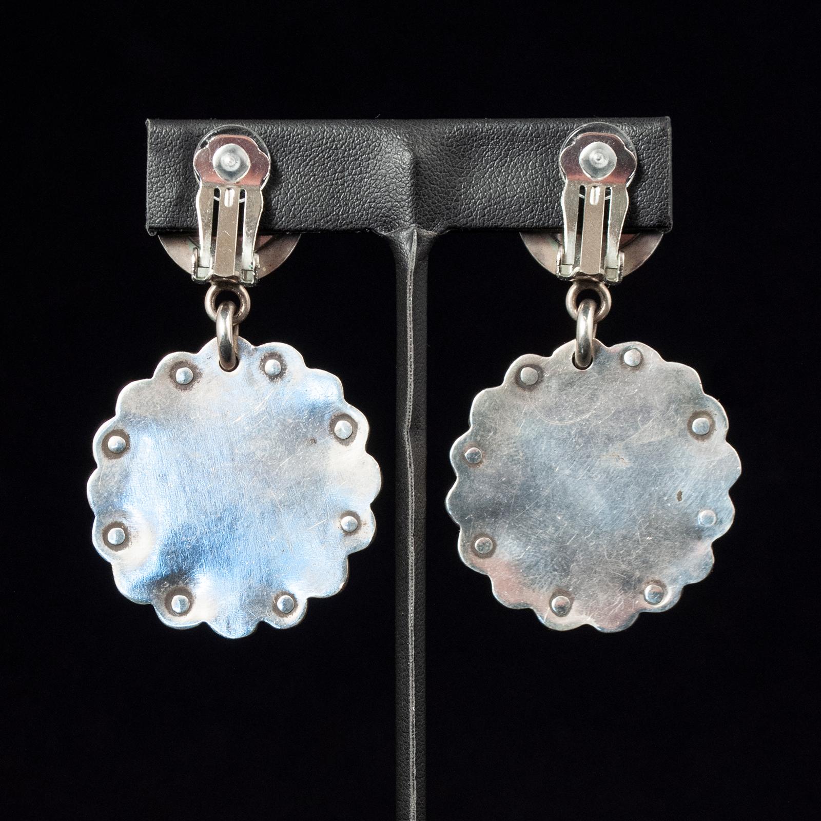 Pendientes de palanca de plata tibetana del siglo XIX por Joyas Tribal