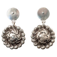 19th Century Tibetan Silver Toggle Earrings by Jewels