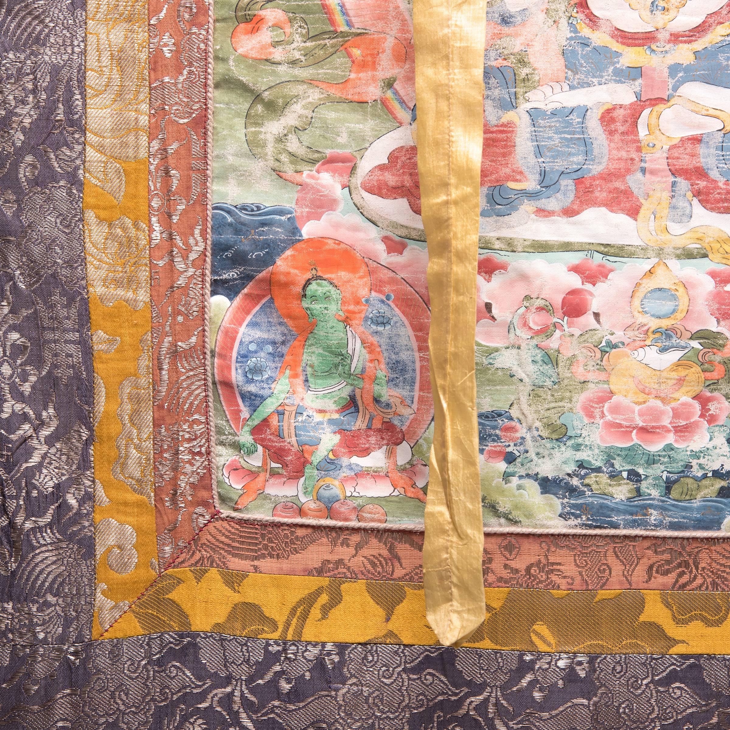 19th Century Tibetan Thangka of Chenresi For Sale 1