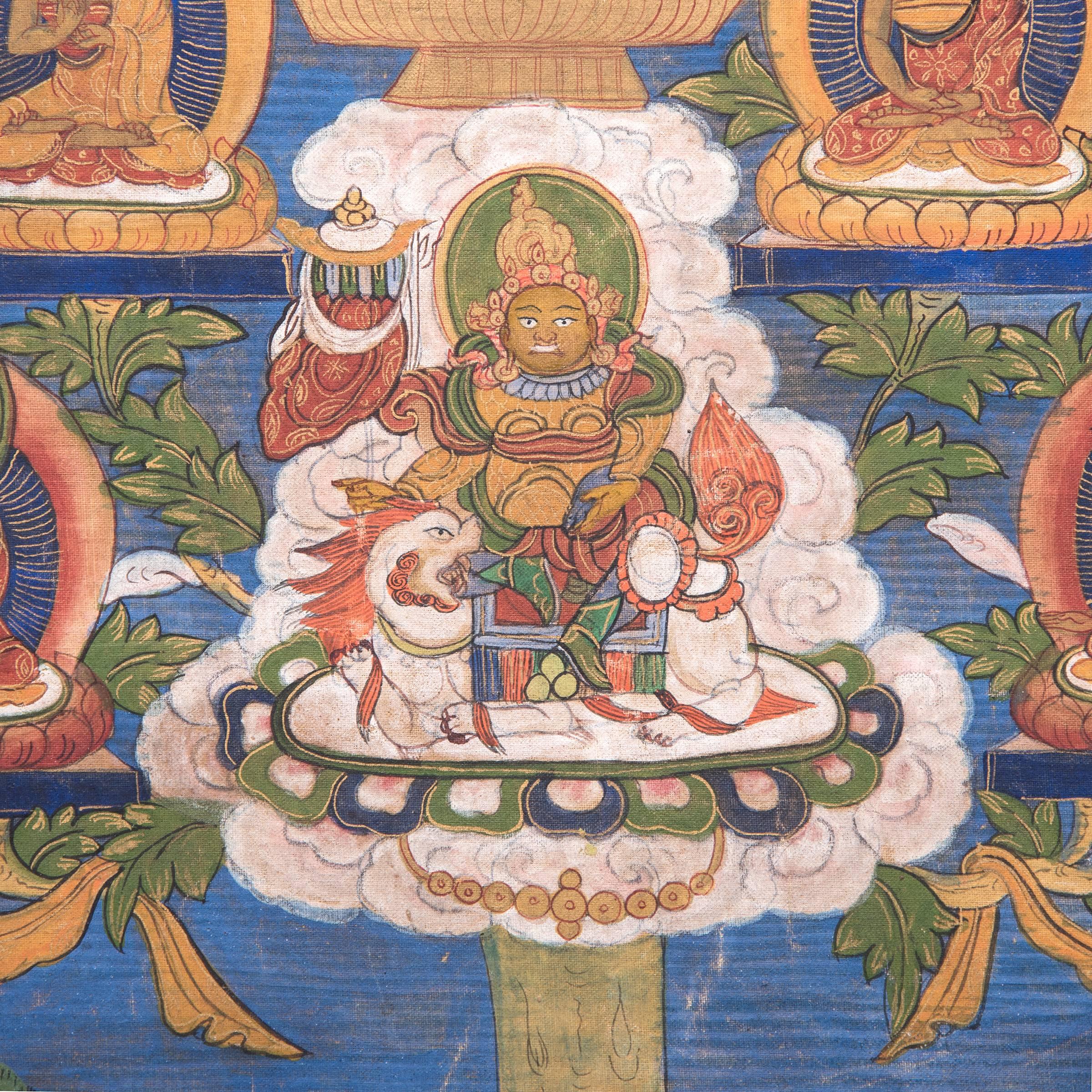 Late 19th Century Tibetan Thangka with Seated Sakyamuni In Good Condition In Chicago, IL