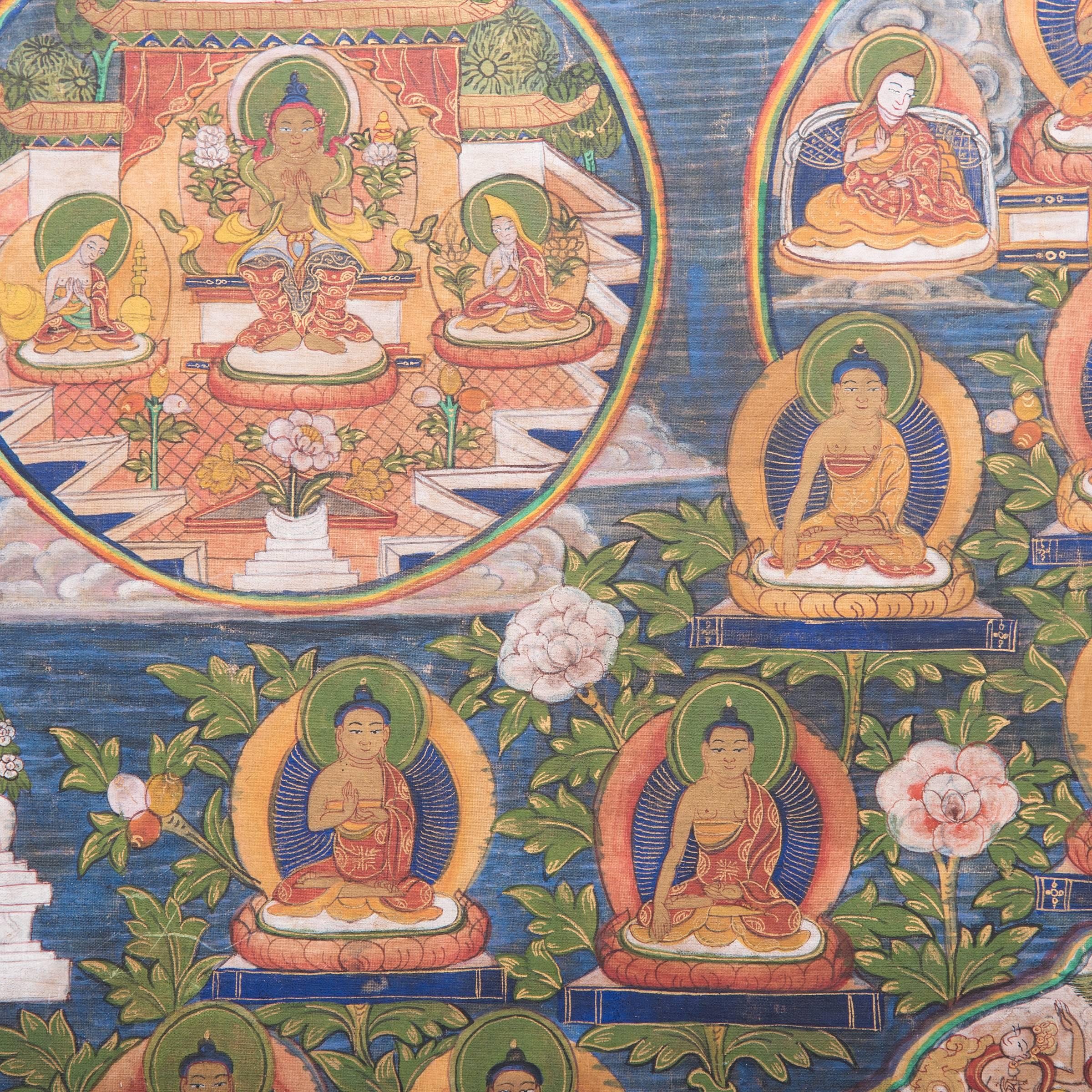Late 19th Century Tibetan Thangka with Seated Sakyamuni 2