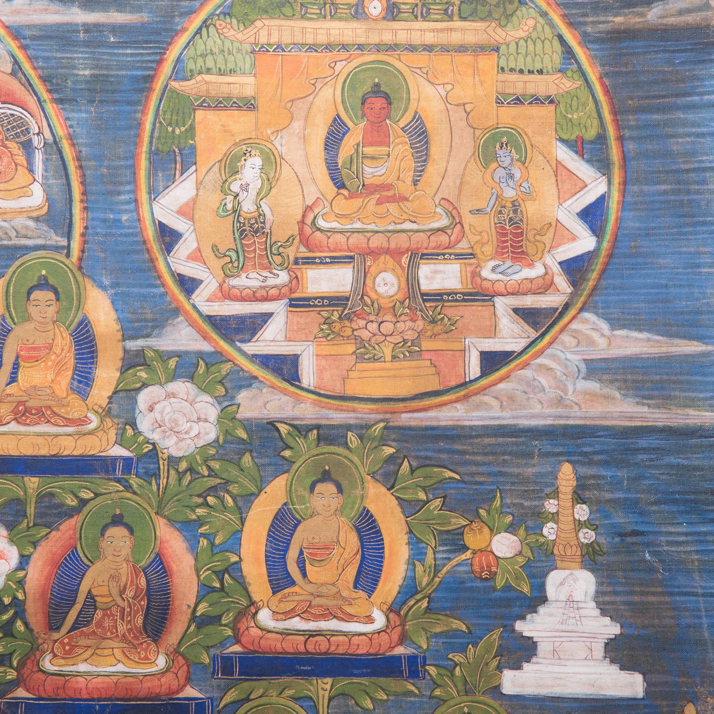 Late 19th Century Tibetan Thangka with Seated Sakyamuni 3