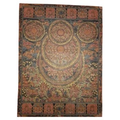 19th Century Tibetan Three Circle Mandala Thangka Painting, Jokhang Temple
