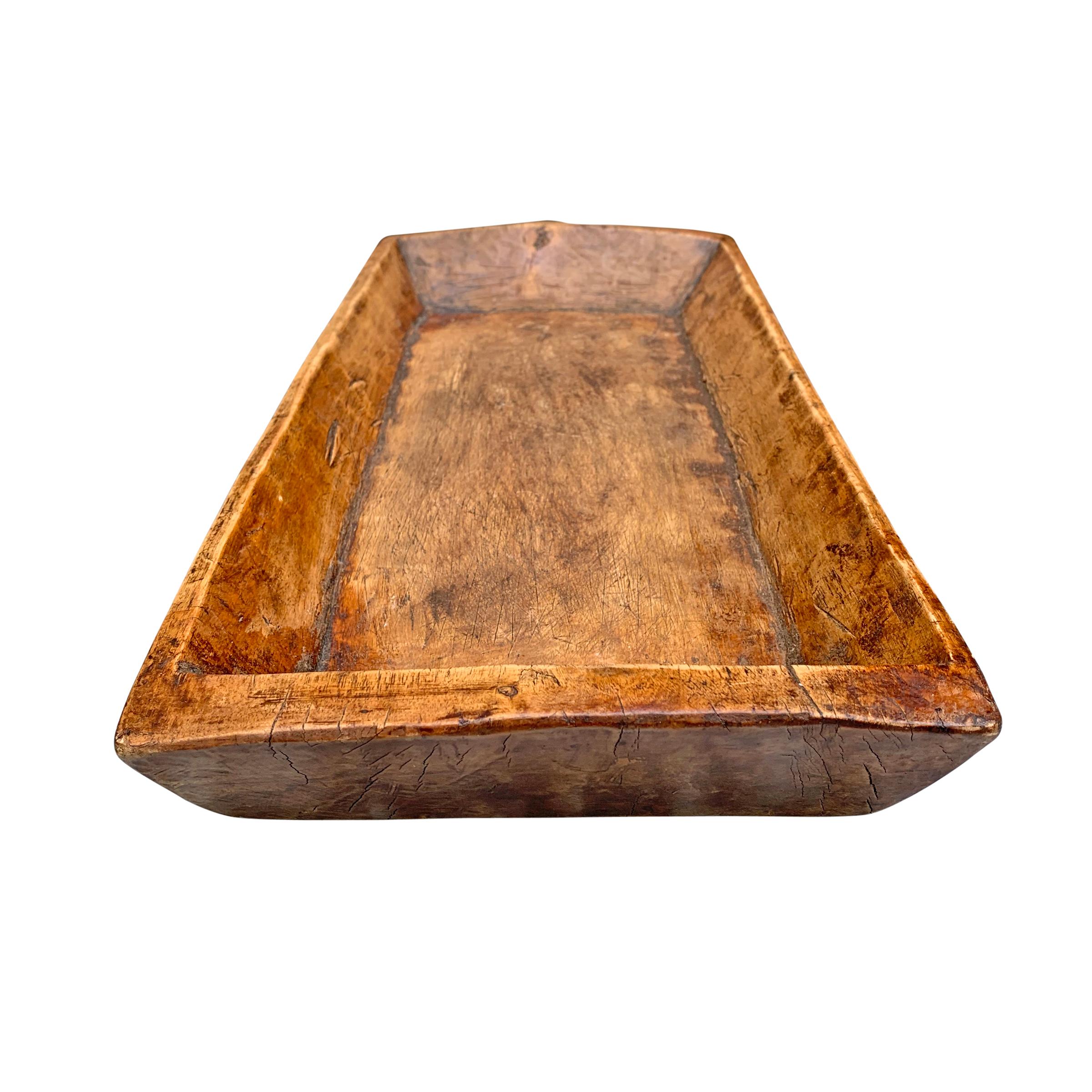 19th Century Tibetan Wood Tray In Good Condition For Sale In Chicago, IL