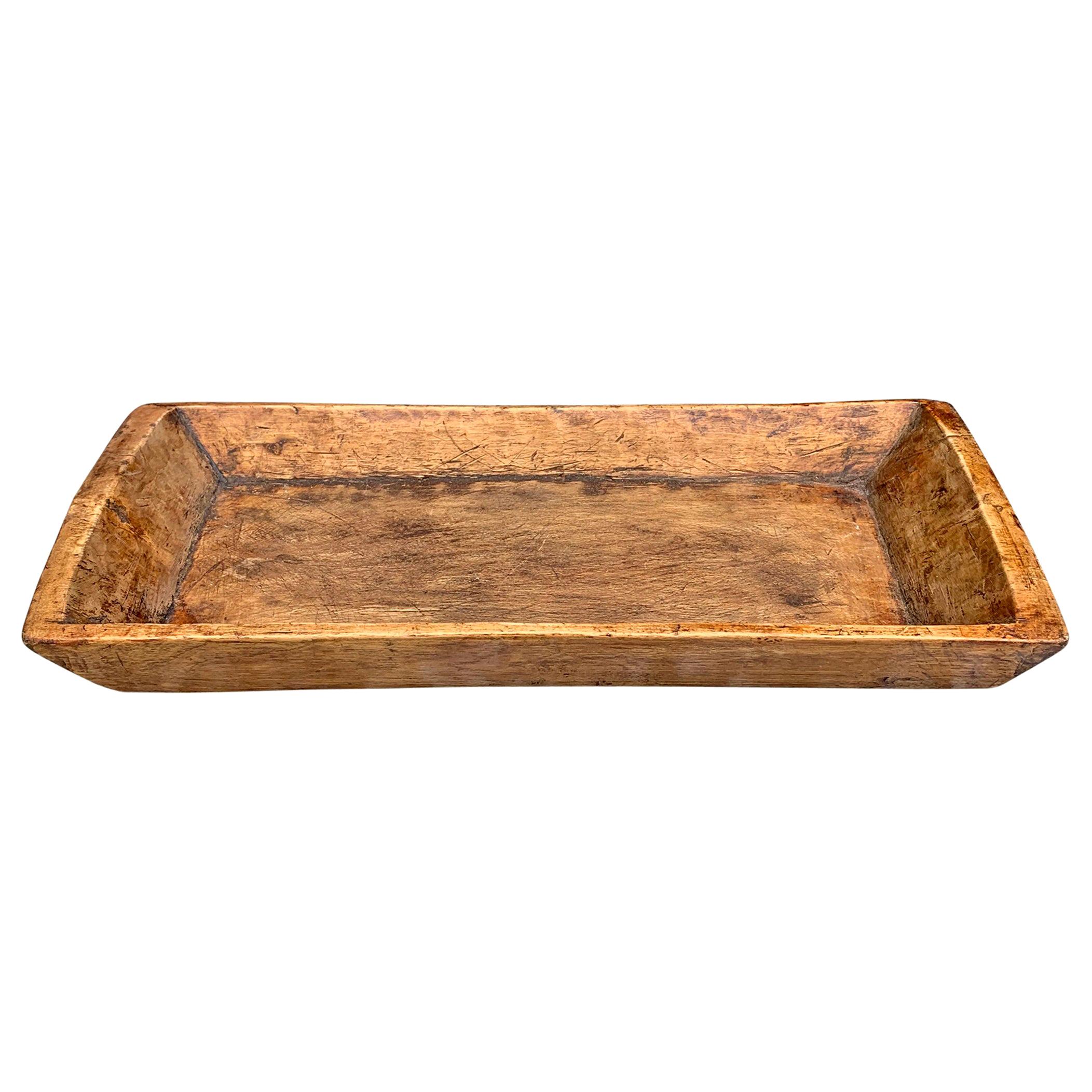 Wooden Serving Tray 40 cm x 30 cm x 5.5 cm in Light Brown Color 