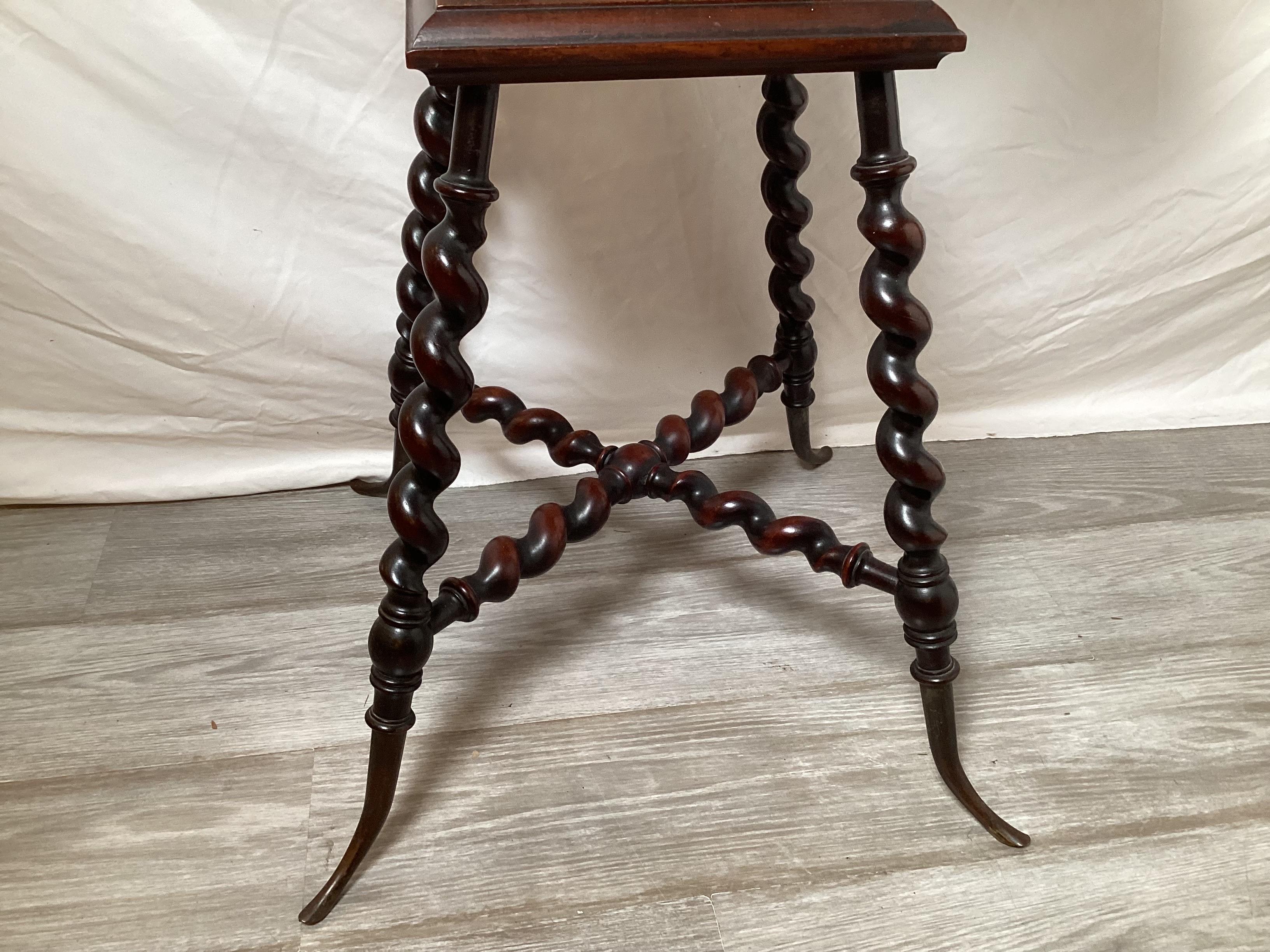 American 19th Century Tiered Table with Barley Twist Legs by Merklen Brothers For Sale