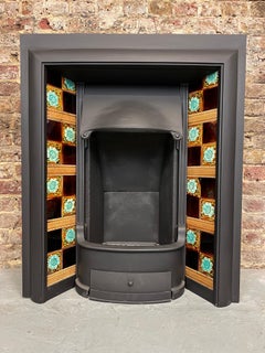 19th Century Tiled Cast Iron Fireplace Insert