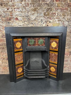 19th Century Tiled Cast-iron Fireplace Insert