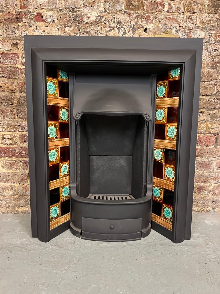 19th Century Tiled Cast Iron Fireplace Insert For Sale at 1stDibs |  victorian cast iron fireplace insert