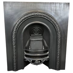19th Century, Tiled Cast Iron Fireplace Insert