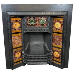 19th Century Tiled Cast-iron Fireplace Insert