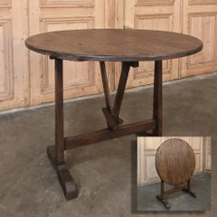 19th Century Tilt-Top Country French Provincial Wine Tasting Table