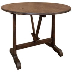 19th Century Tilt-Top Country French Provincial Wine Tasting Table
