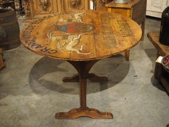 19th Century Tilt-Top French Vineyard Table in Carved Cherry, MARGAUX
