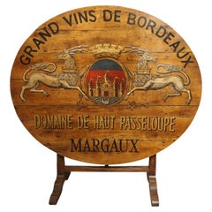 19th Century Tilt-Top French Vineyard Table in Carved Cherry, MARGAUX