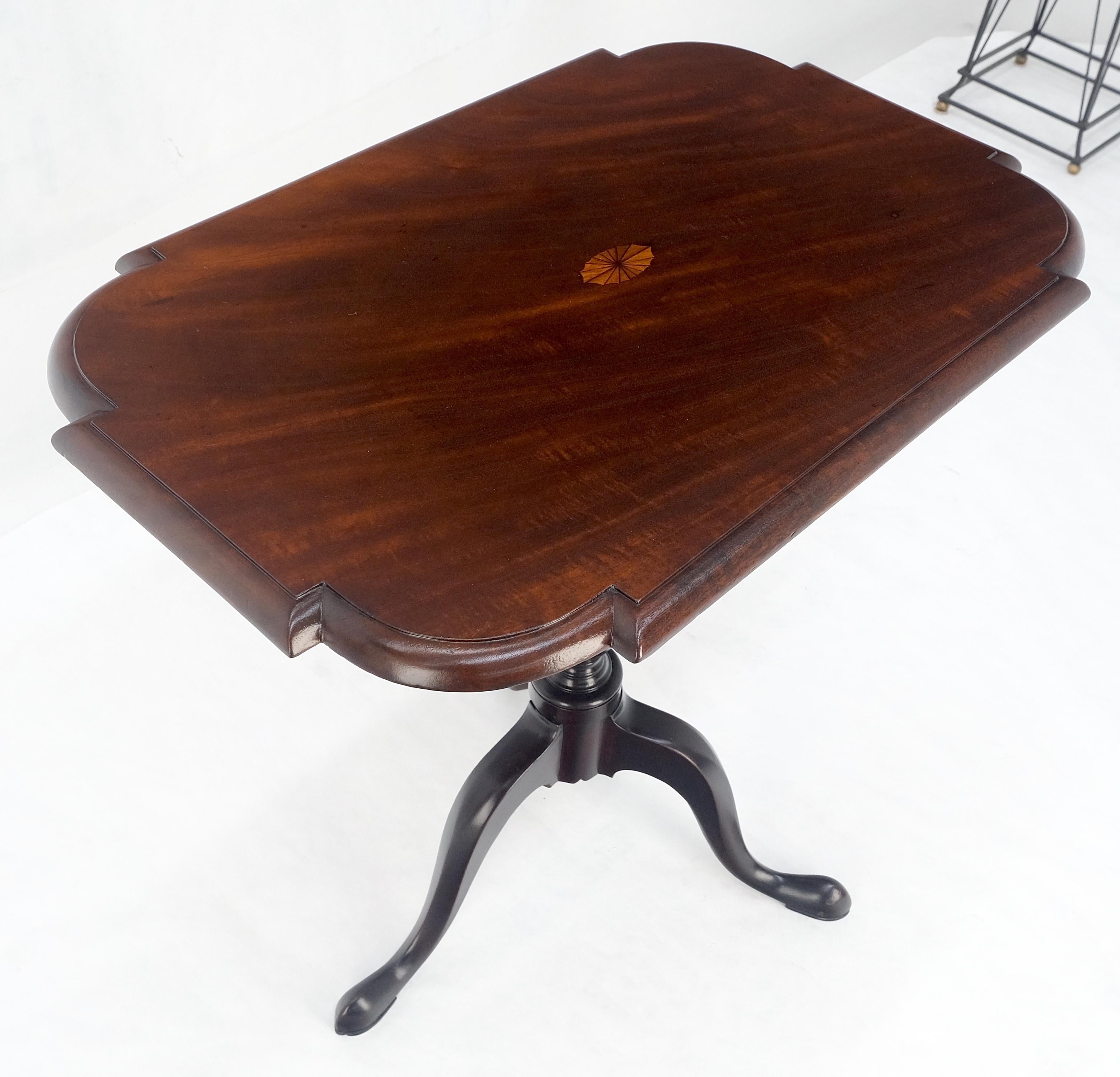 19th Century Tilt Top Inlayed Mahogany Center Breakfast Tripod Table MITN For Sale 5