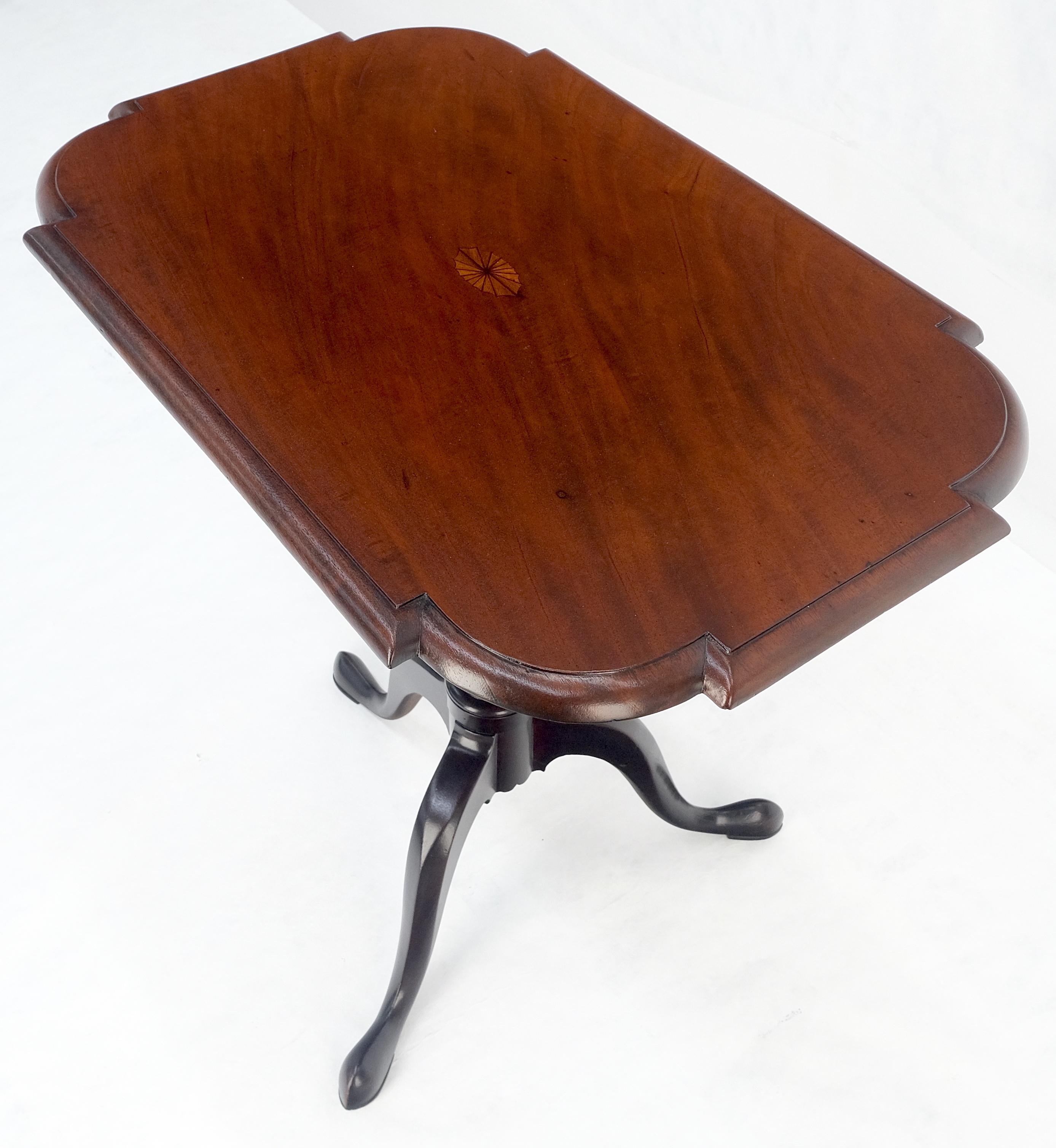 19th Century Tilt Top Inlayed Mahogany Center Breakfast Tripod Table MITN For Sale 7