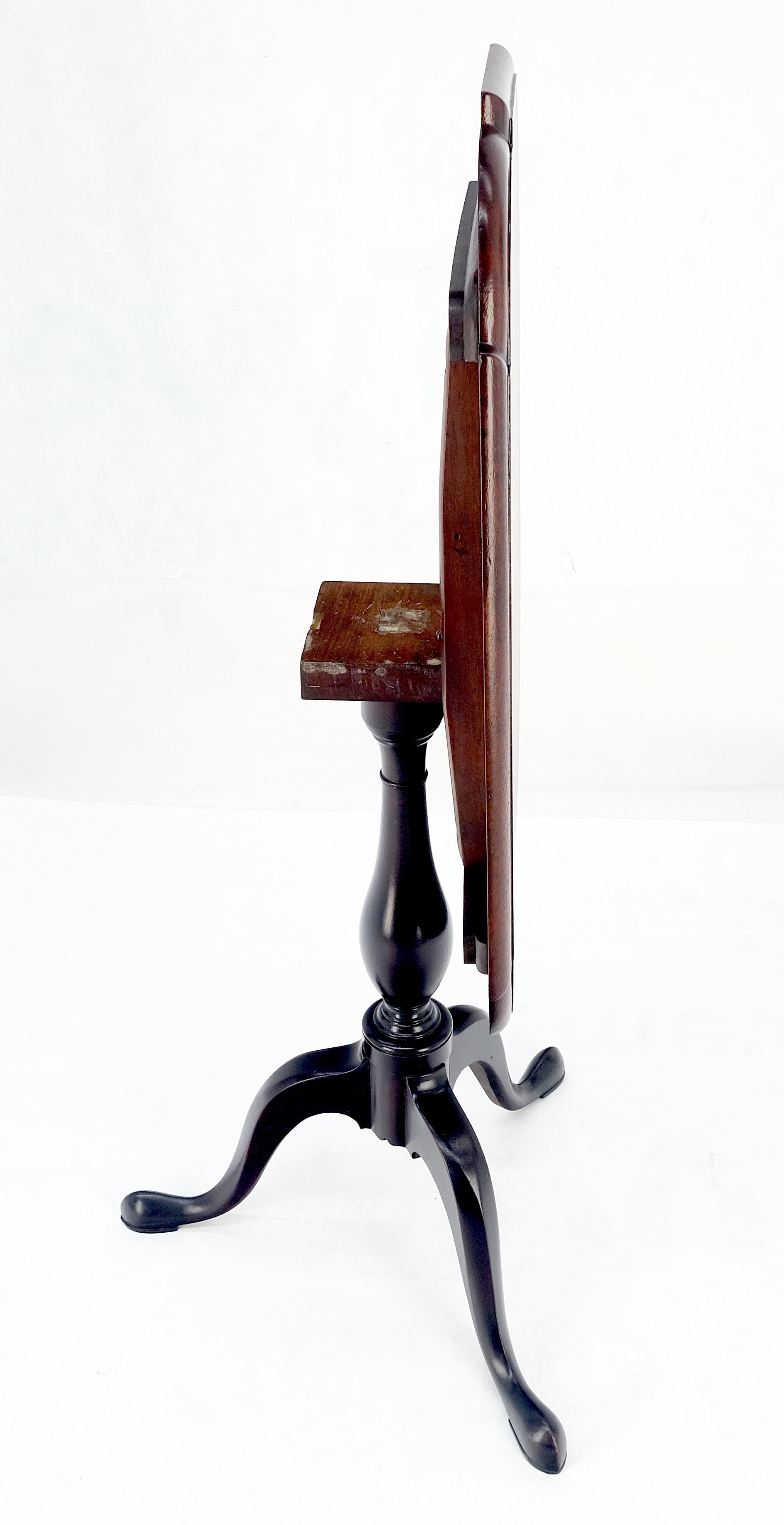19th Century Tilt Top Inlayed Mahogany Center Breakfast Tripod Table MITN For Sale 9