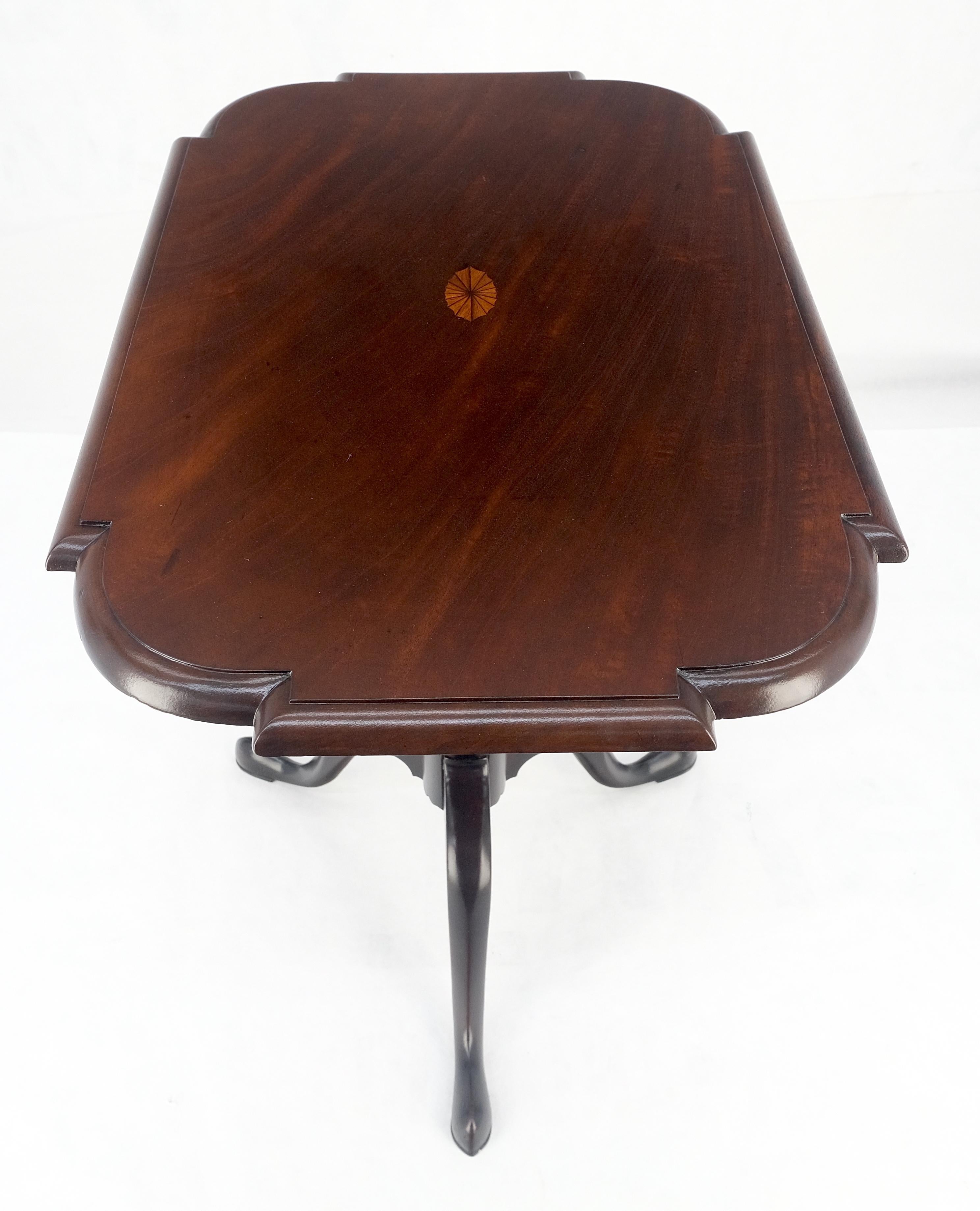 19th Century Tilt Top Inlayed Mahogany Center Breakfast Tripod Table MITN For Sale 11
