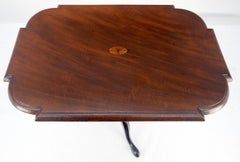 19th Century Tilt Top Inlayed Mahogany Center Breakfast Tripod Table MITN