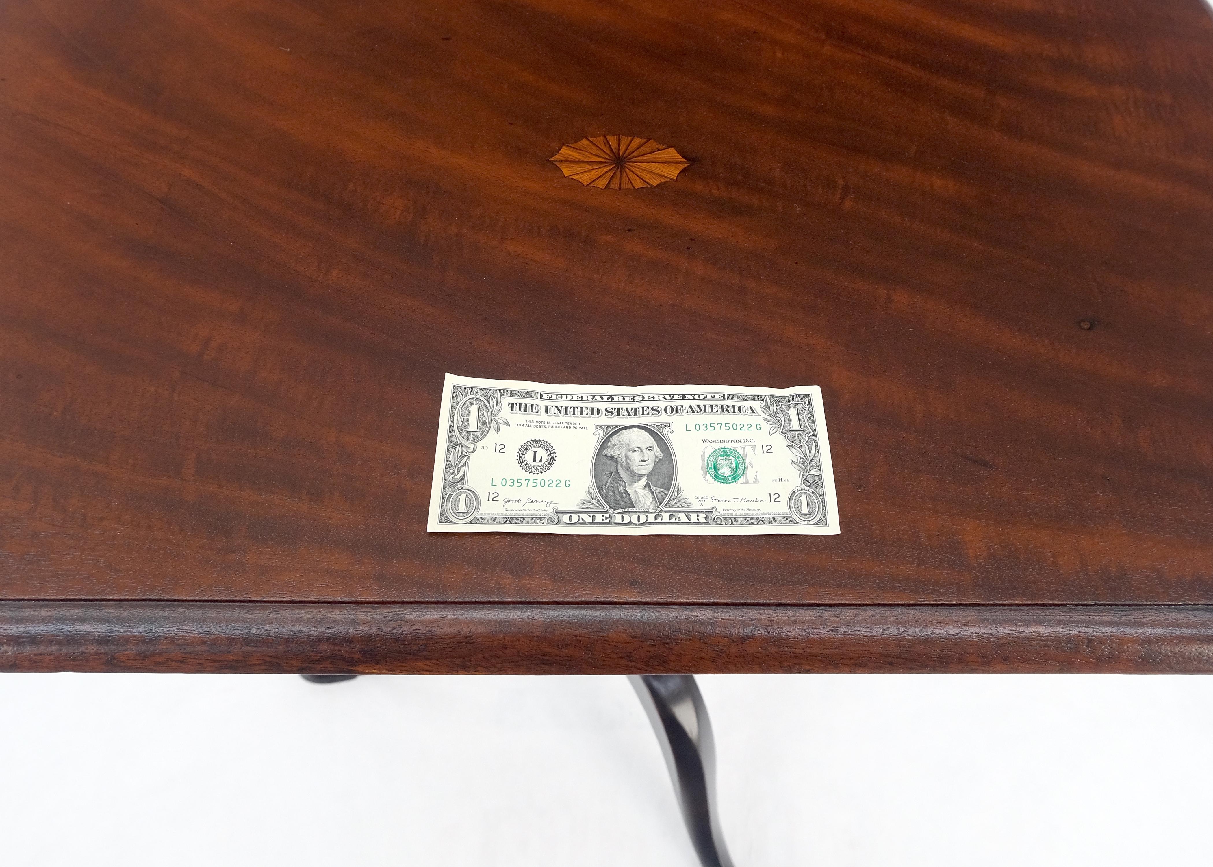 19th Century Tilt Top Inlayed Mahogany Center Breakfast Tripod Table MITN For Sale 3