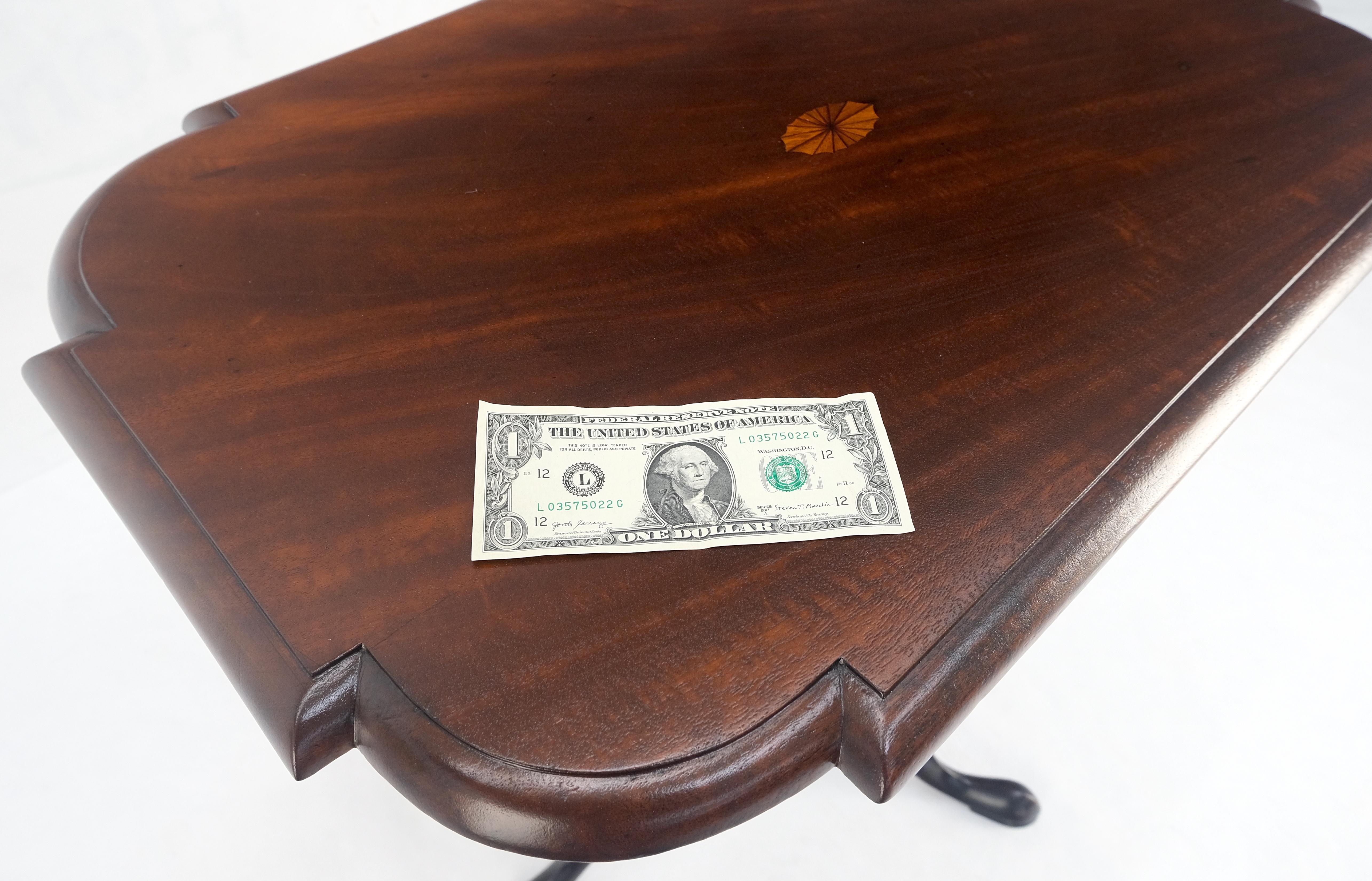 19th Century Tilt Top Inlayed Mahogany Center Breakfast Tripod Table MITN For Sale 4