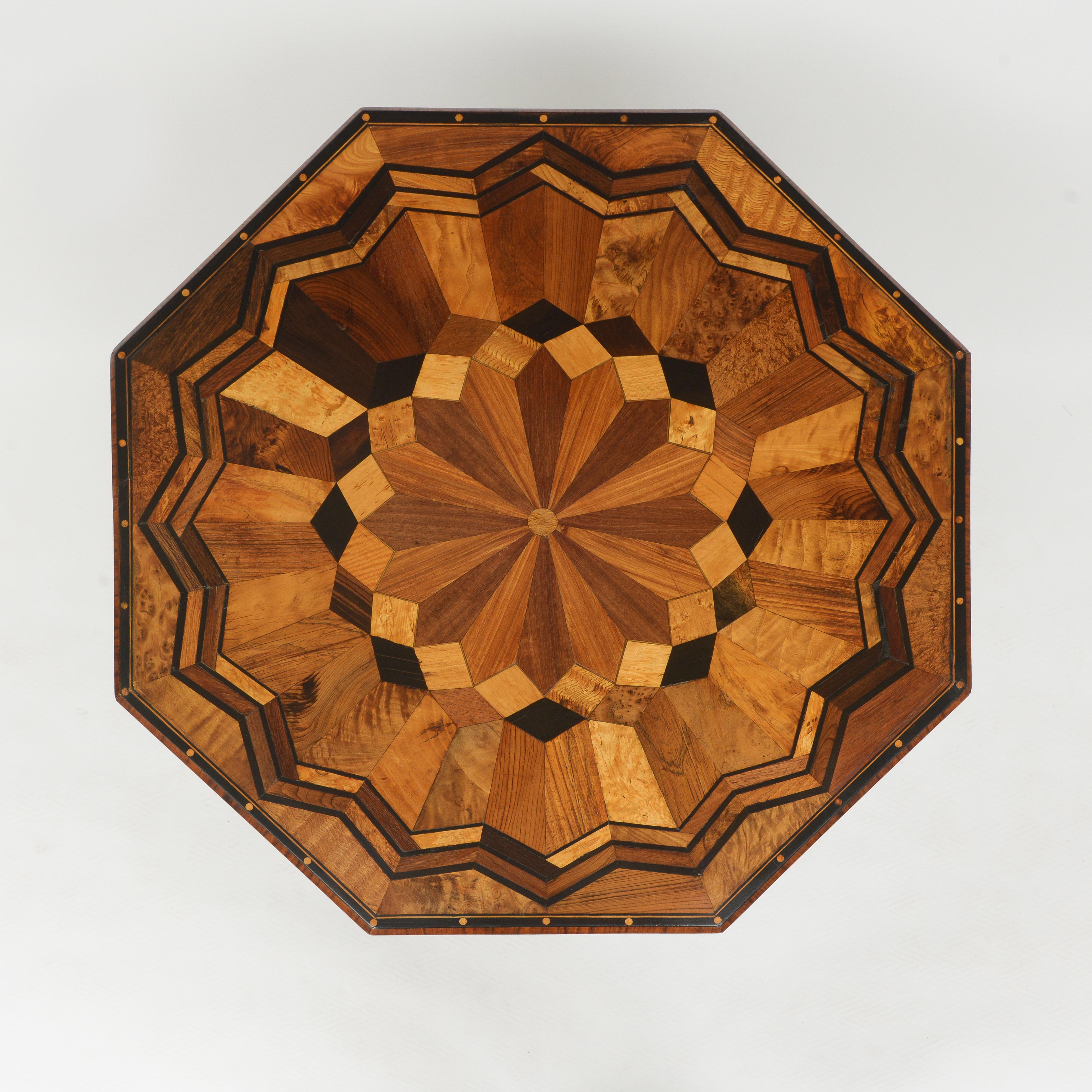 19th Century Tilt Top Parquetry Table With Ebonized Base For Sale 3