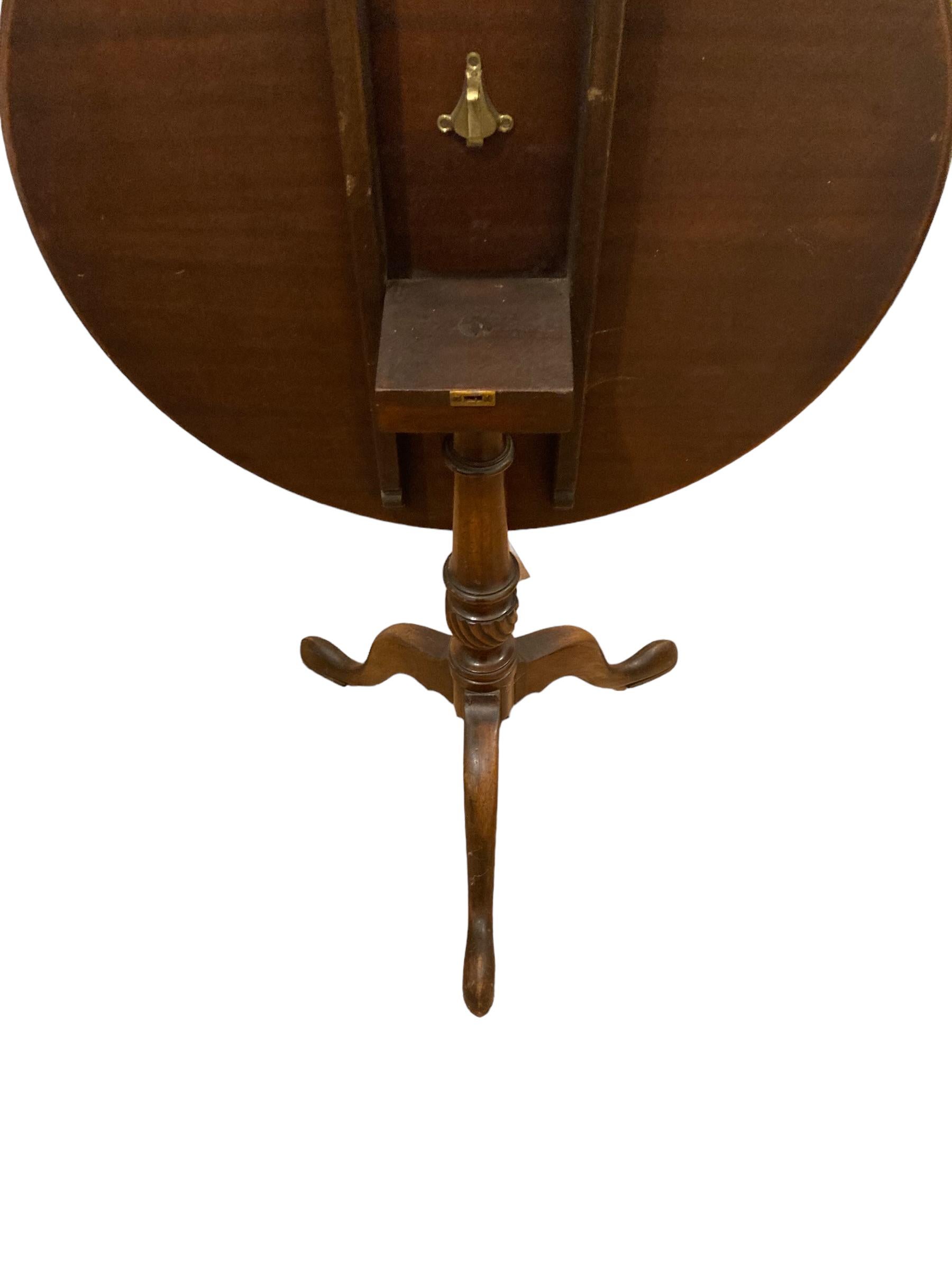 British 19th Century Tilt Top Table on tri feet