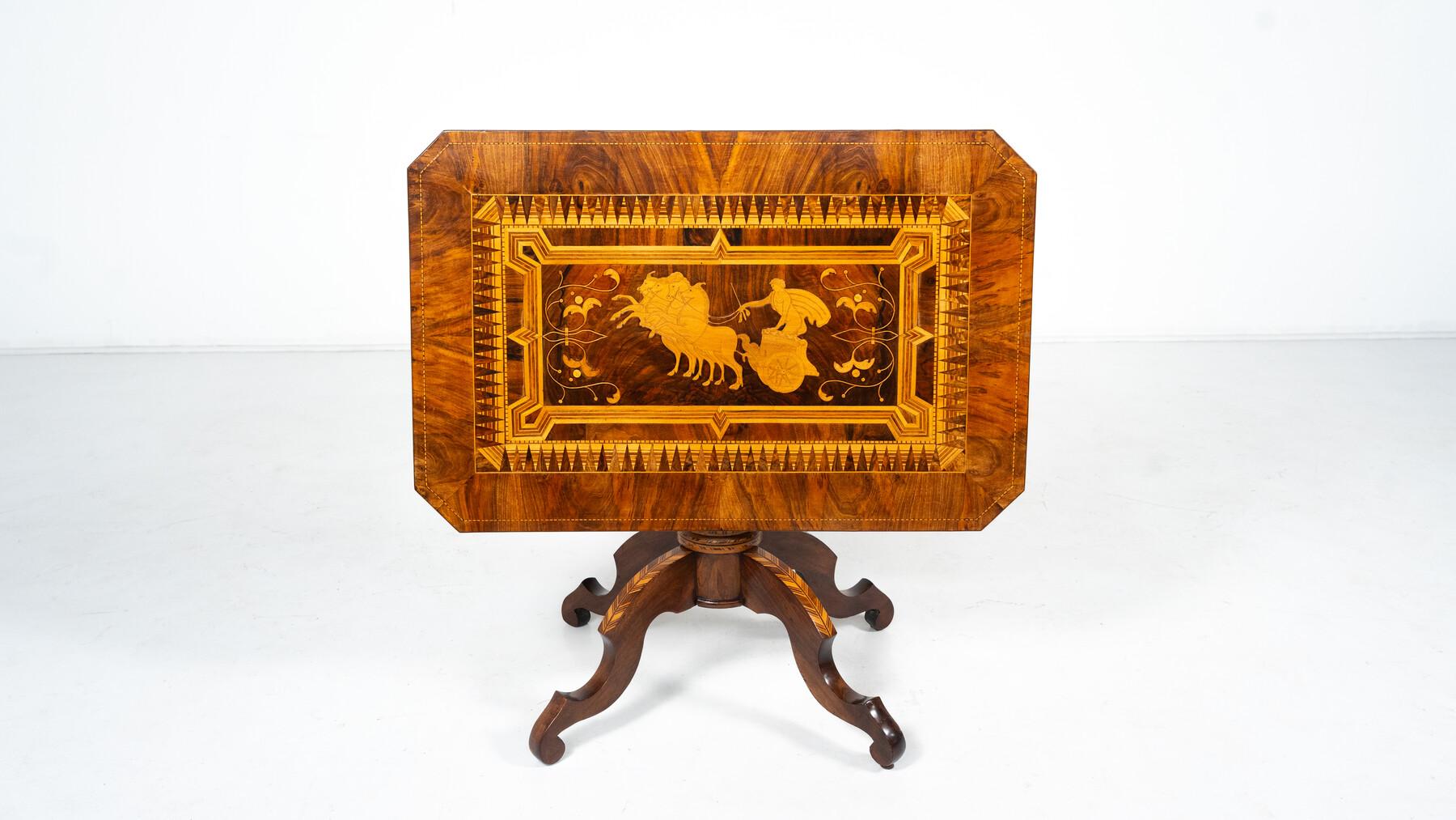 19th Century Tilt Top Table with Marquetry, Italy For Sale 5