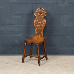 19th Century Timber Hall Chair, Oak From HMS Foudroyant, Lord Nelson's Flagship