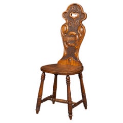 19th Century Timber Hall Chair, Oak From HMS Foudroyant, Lord Nelson's Flagship