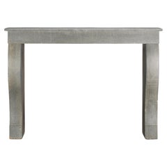 19th Century Timeless Minimalist Mantelpiece In Muted Grey Natural Stone