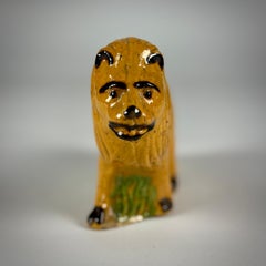 19th Century Tin Glazed Lion Money Box