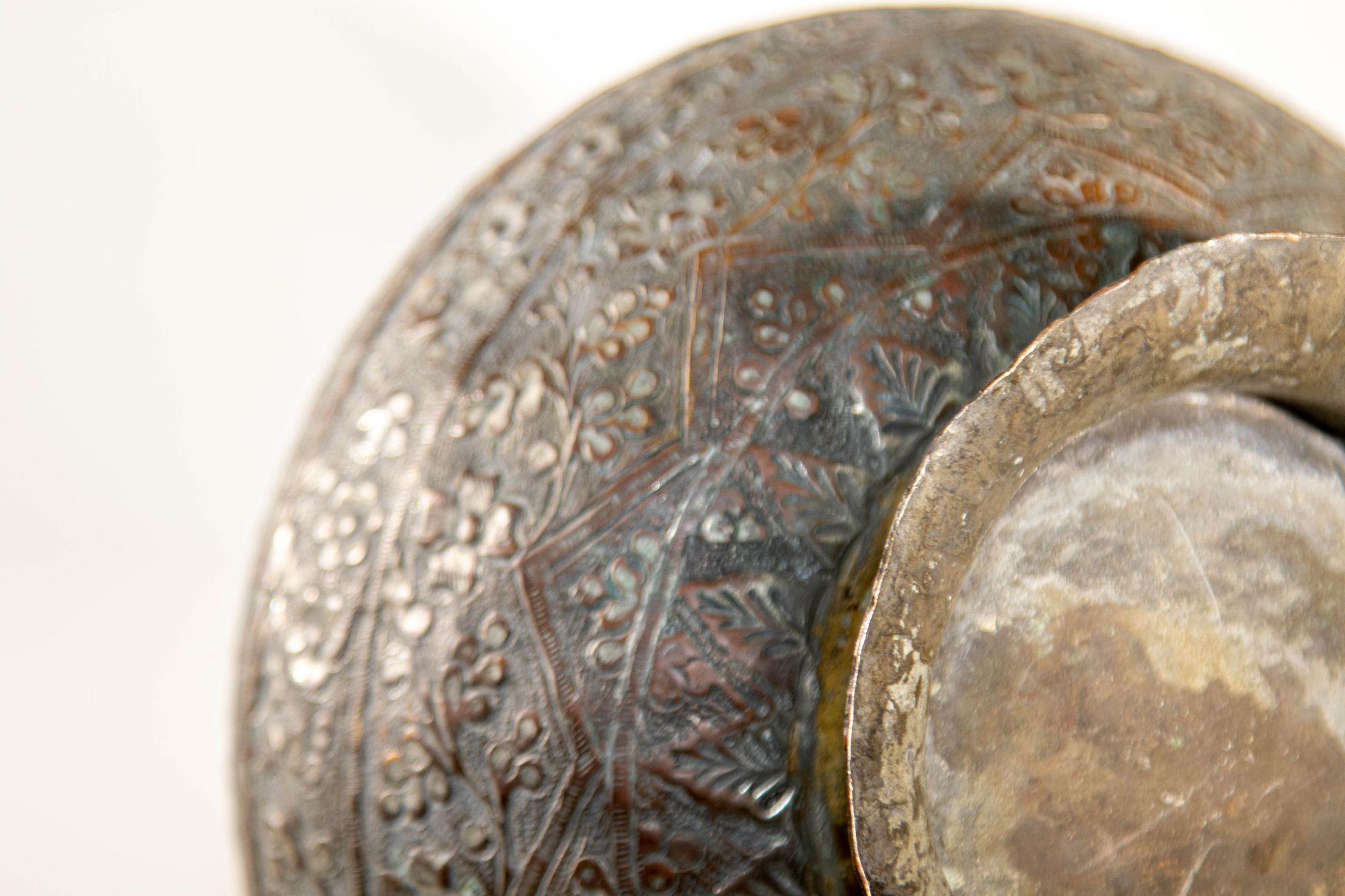 19th Century Tinned Copper Indo-Persian Islamic Vase 4