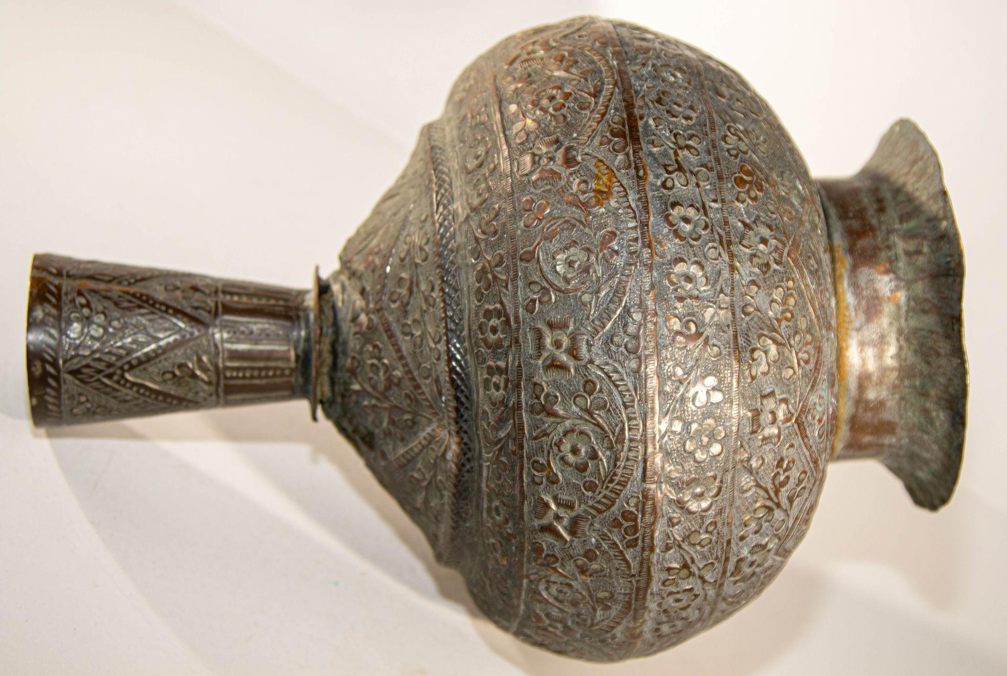 19th Century Tinned Copper Indo-Persian Islamic Vase 5