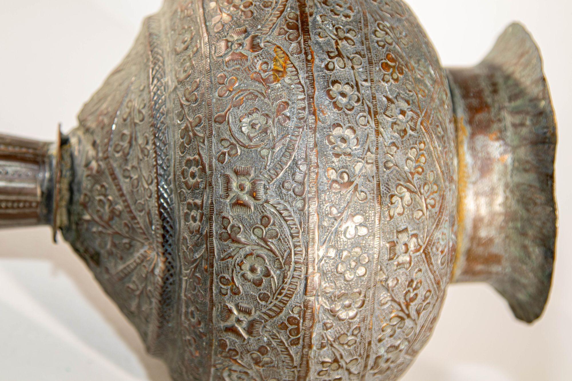 19th Century Tinned Copper Indo-Persian Islamic Vase 6