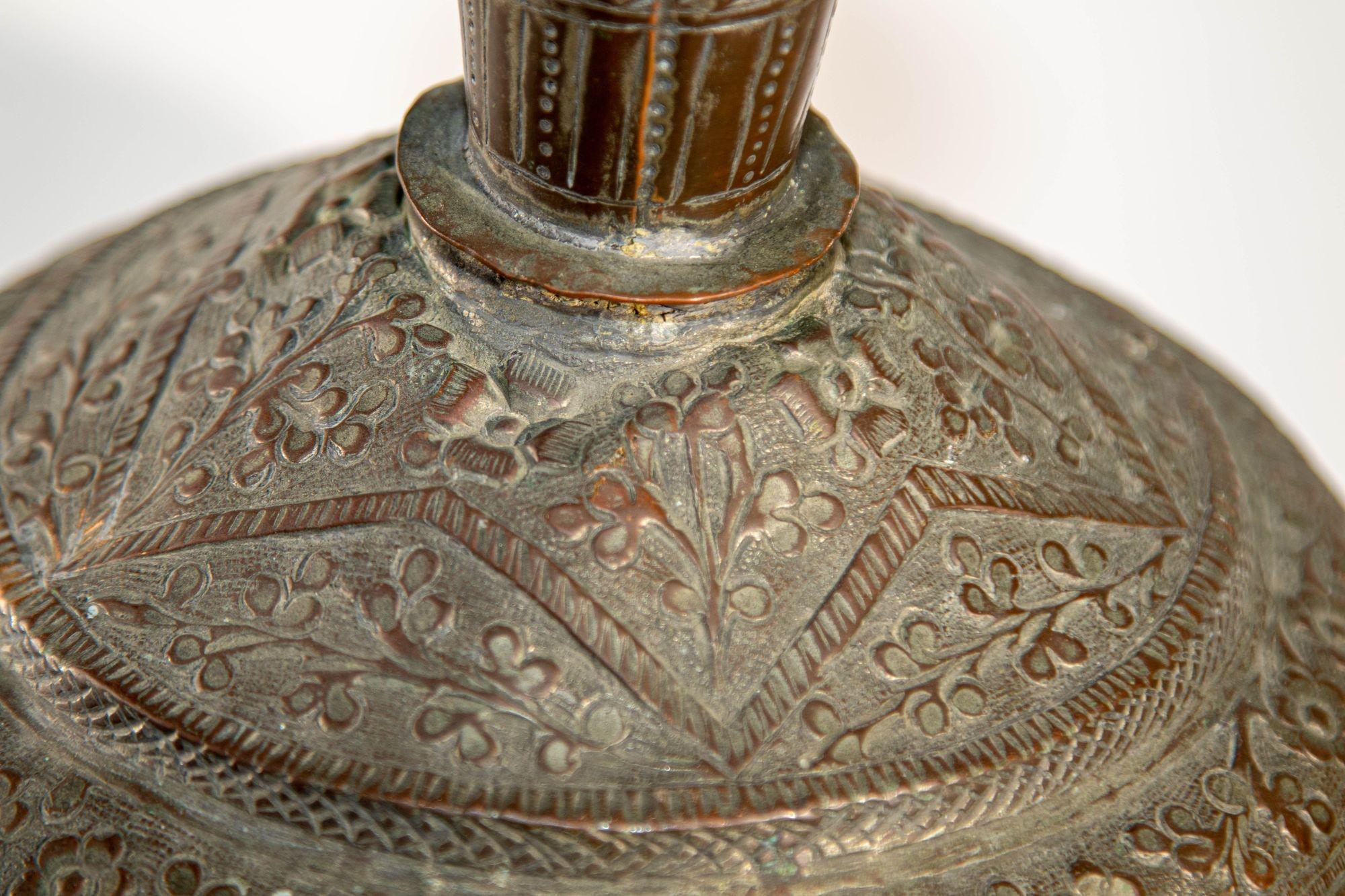 19th Century Tinned Copper Indo-Persian Islamic Vase 7