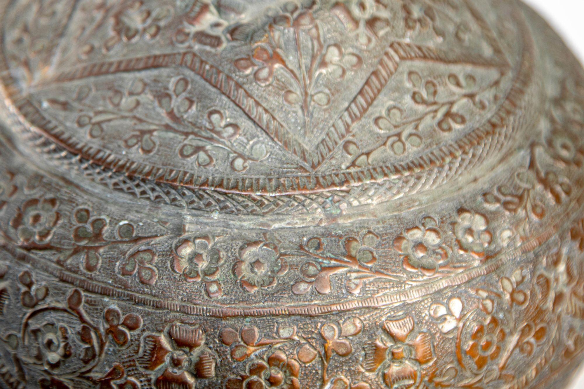19th Century Tinned Copper Indo-Persian Islamic Vase 8