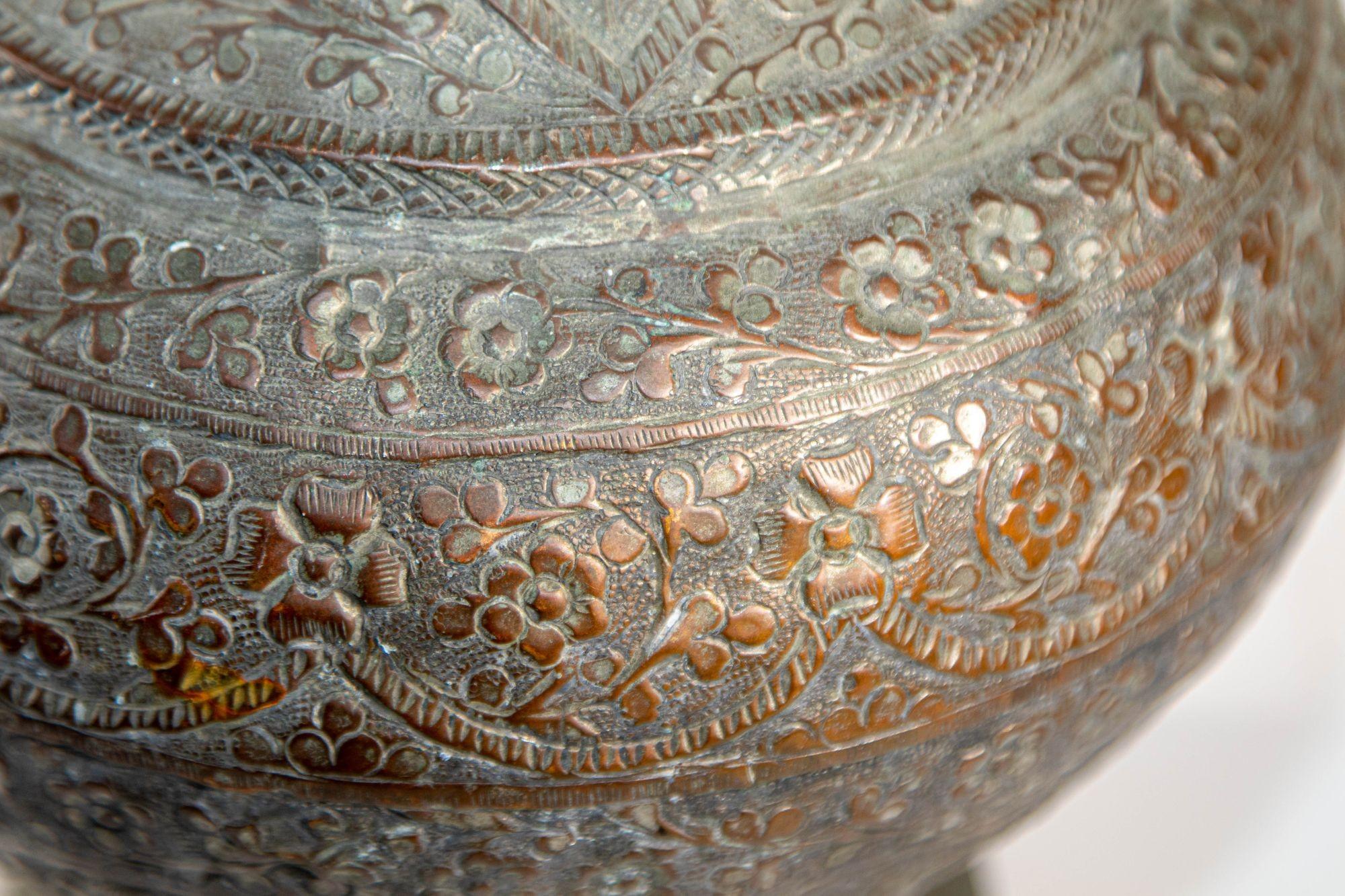 19th Century Tinned Copper Indo-Persian Islamic Vase 9