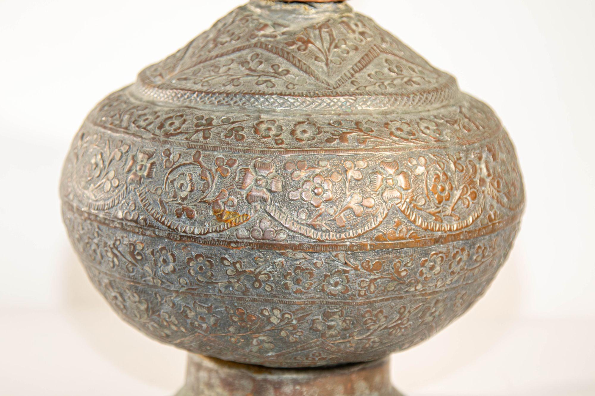 19th Century Tinned Copper Indo-Persian Islamic Vase 11