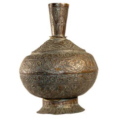 Antique 19th Century Tinned Copper Indo-Persian Islamic Vase