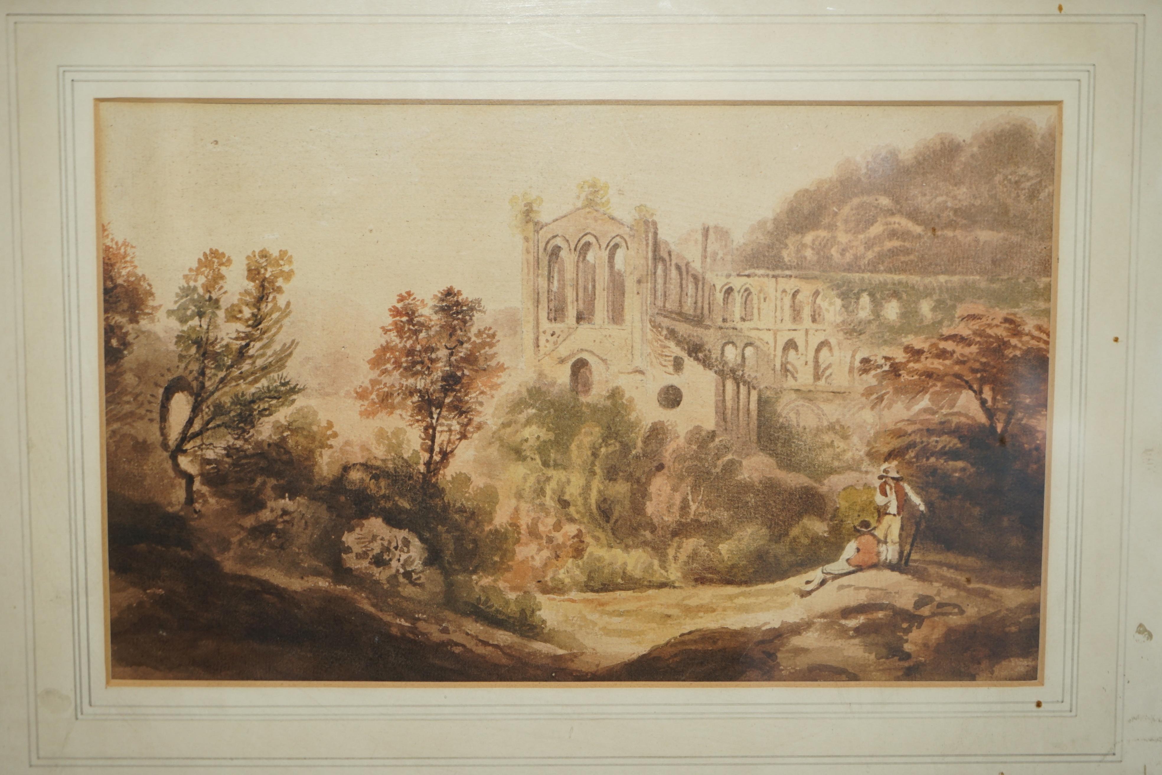 Country 19TH CENTURY TINTERN ABBEY FRANCIS NICHOLSON 1753-1844 WATERCOLOUR PAiNTING For Sale